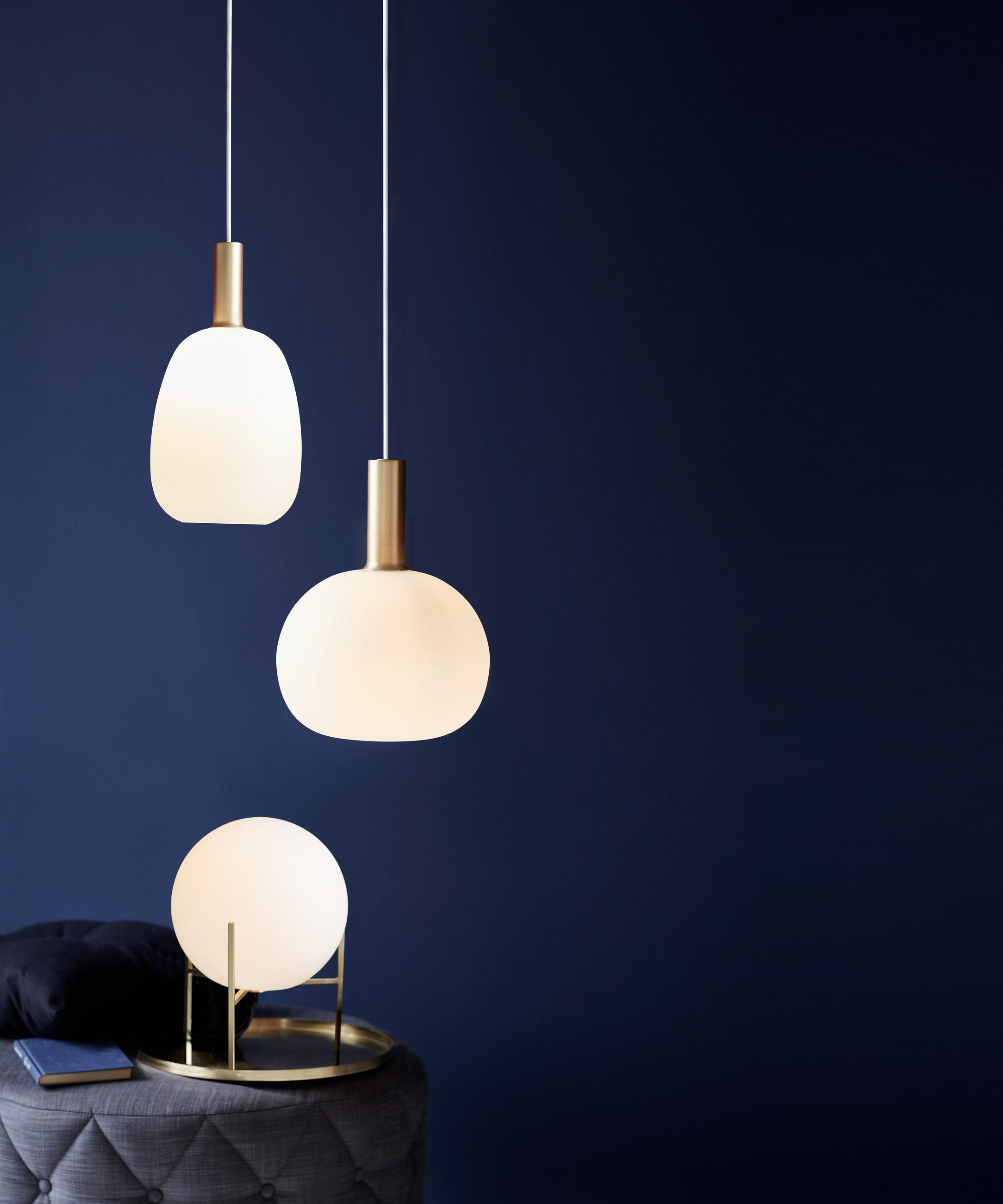 Hängeleuchte (1-flammig) aus O 43/343 cm  - Messingfarben/Schwarz, Basics, Glas/Metall (43/343cm) - Nordlux