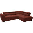 ECKSOFA  in Chenille Rostfarben  284/205 cm  - Rostfarben/Schwarz, Design, Kunststoff/Textil (284/205cm) - Xora