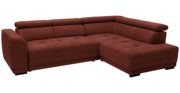 ECKSOFA  in Chenille Rostfarben  284/205 cm  - Rostfarben/Schwarz, Design, Kunststoff/Textil (284/205cm) - Xora