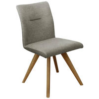 STUHL Webstoff Eichefarben, Dunkelgrau, Beige Wildeiche vollmassiv  - Eichefarben/Dunkelgrau, KONVENTIONELL, Holz/Textil (51,5/87,5/63cm) - Linea Natura