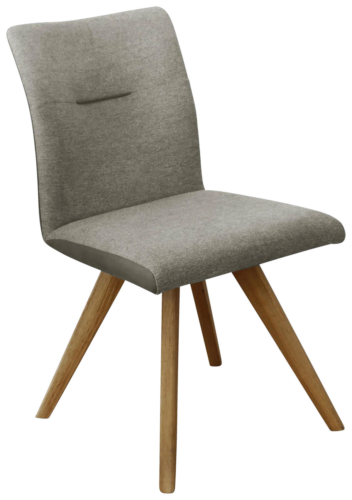 STUHL Webstoff Eichefarben, Dunkelgrau, Beige Wildeiche vollmassiv  - Eichefarben/Dunkelgrau, KONVENTIONELL, Holz/Textil (51,5/87,5/63cm) - Linea Natura