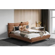 POLSTERBETT 180/200 cm,  in Cognac, gepolstertes Kopfteil,  - Cognac/Schwarz, Design, Leder/Metall (180/200cm) - Esposa