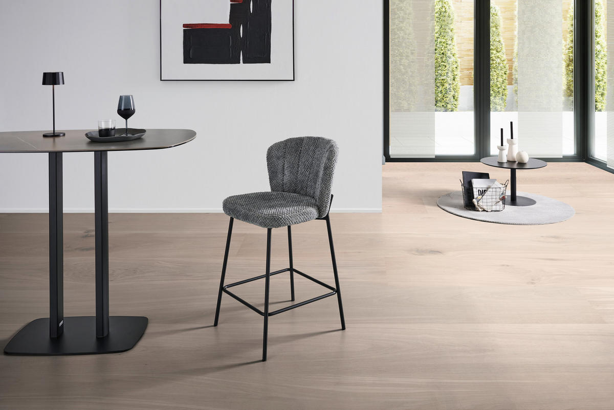 BARHOCKER in Grau  - Schwarz/Grau, LIFESTYLE, Holz/Textil (55/101/59cm) - Livetastic