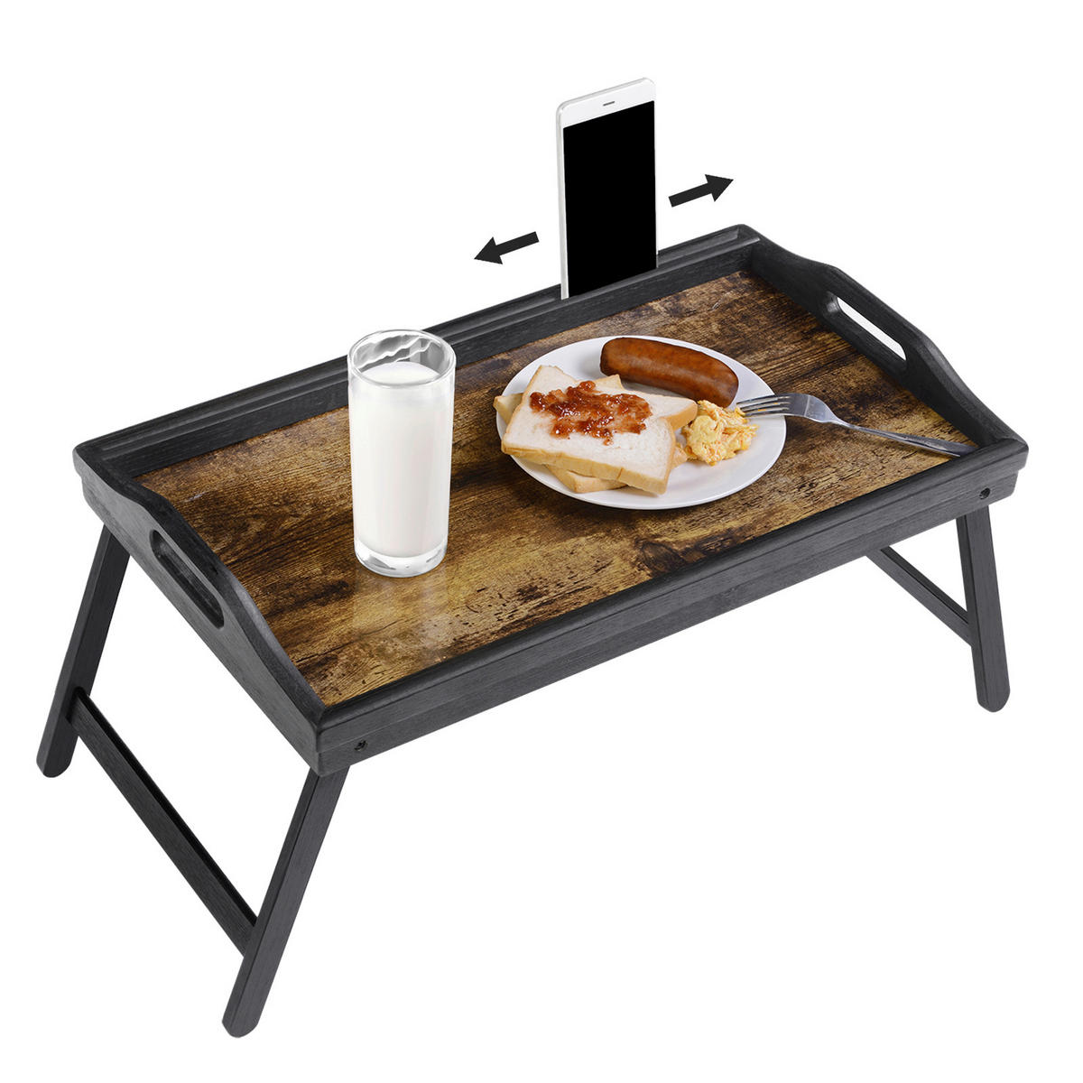 LAPTOPTISCH 50/30/26 cm  in Braun, Schwarz  - Schwarz/Braun, Basics, Holz/Holzwerkstoff (50/30/26cm) - Boxxx