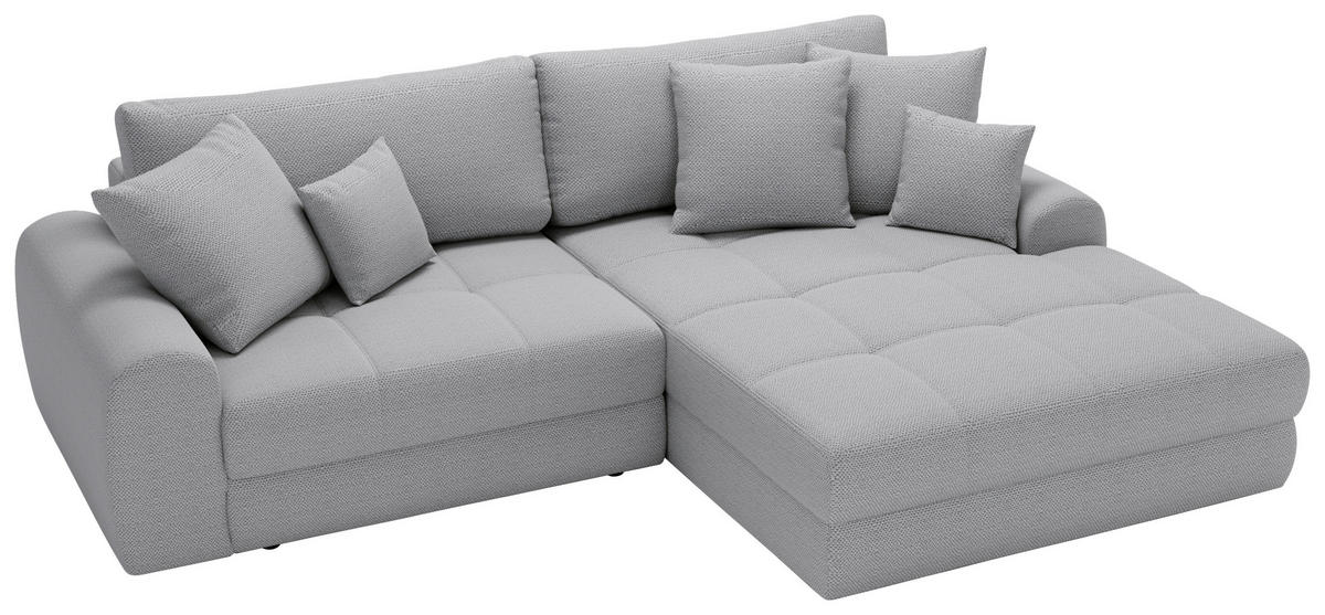 ECKSOFA LORSON Hellblau Struktur  - Schwarz/Hellblau, Design, Kunststoff/Textil (290/208cm) - Livetastic