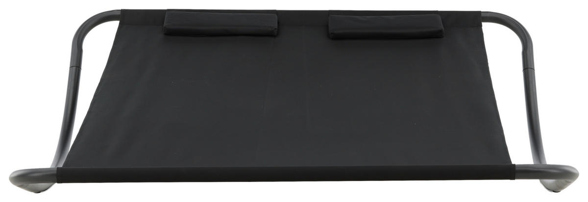 SONNENLIEGE 180/48/200 cm  - Schwarz, KONVENTIONELL, Textil/Metall (180/48/200cm) - Gardenson