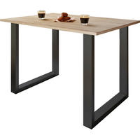 SCHREIBTISCH 160/80/76 cm Schwarz, Sonoma Eiche  - Silberfarben/Schwarz, Design, Holzwerkstoff/Metall (160/80/76cm) - MID.YOU