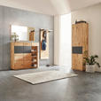 SCHUHSCHRANK  in 129,8/123/38 cm  - Eichefarben/Grau, Natur, Glas/Holz (129,8/123/38cm) - Waldwelt