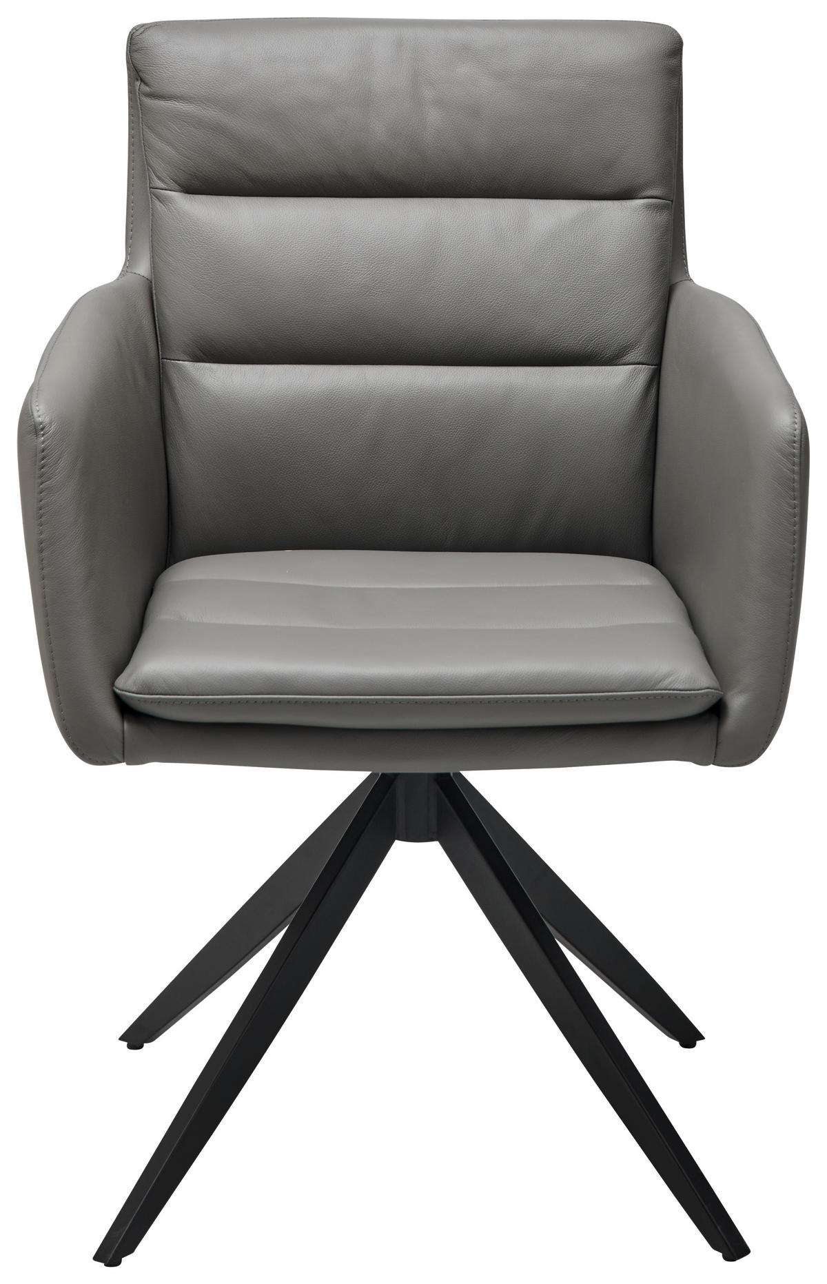 ŽIDLE S PODRUČKAMI, ocel, tmavě šedá - černá/tmavě šedá, Design, kov/kůže (60/88/62.5cm) - Livetastic