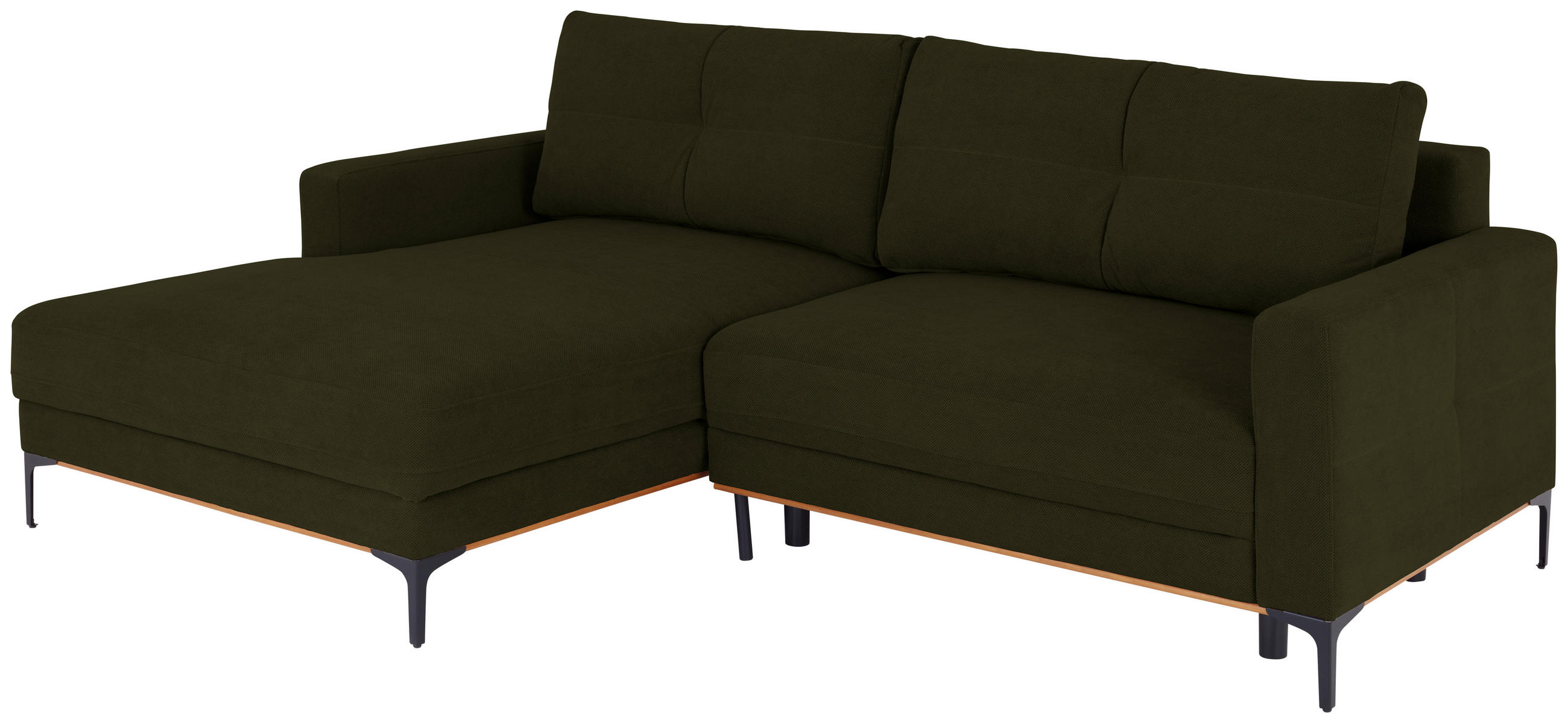 ECKSOFA Schlammfarben  - Schlammfarben/Schwarz, MODERN, Textil/Metall (162/238cm) - Ondega