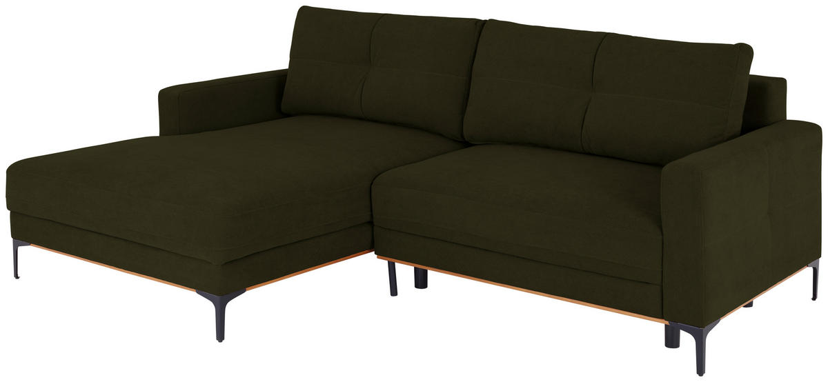 ECKSOFA in Schlammfarben  - Schlammfarben/Schwarz, Modern, Textil/Metall (162/238cm) - Ondega