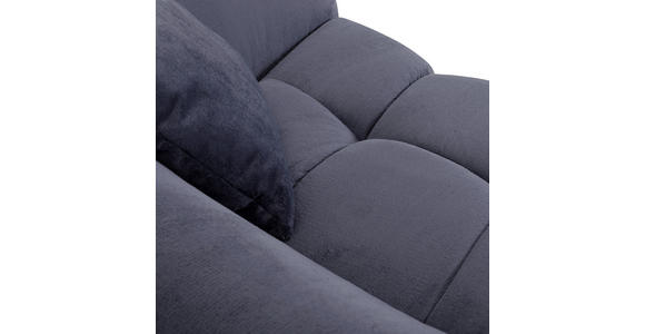 BIGSOFA Plüsch Dunkelgrau  - Dunkelgrau/Schwarz, KONVENTIONELL, Kunststoff/Textil (250/75/107cm) - Carryhome