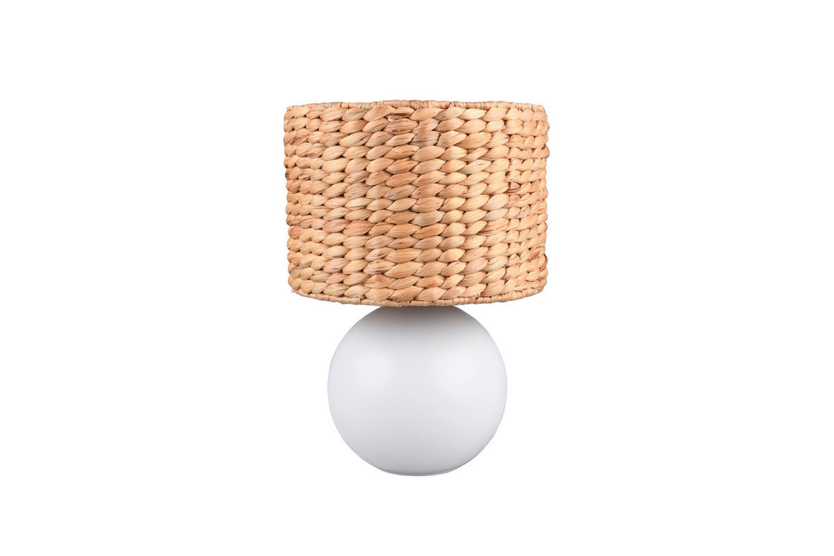 TISCHLEUCHTE - Weiss/Braun, Basics, Naturmaterialien/Keramik (28/40cm) - Trio Leuchten