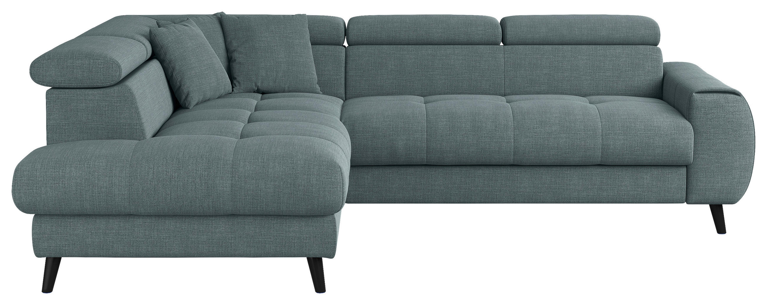 ECKSOFA in Flachgewebe Blau - Blau/Schwarz, Design, Textil/Metall (195/246cm) - Livetastic