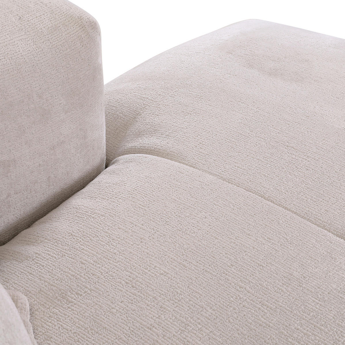 ECKSOFA Beige Chenille  - Beige/Schwarz, Design, Kunststoff/Textil (280/175cm) - Landscape