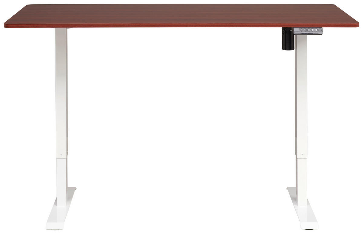 SCHREIBTISCH  in Weiß, Walnussfarben  - Walnussfarben/Weiß, MODERN, Holzwerkstoff/Metall (160/73-123/80cm) - Livetastic