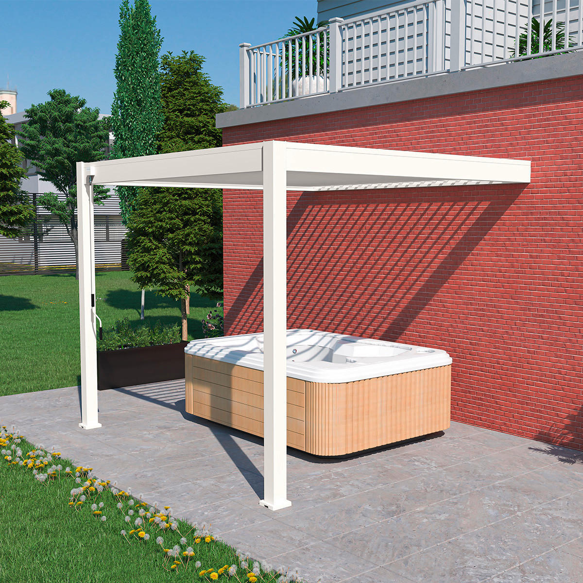 PERGOLA 400/255/300 cm Aluminium  - Weiß, Basics, Metall (400/255/300cm) - Gardenson