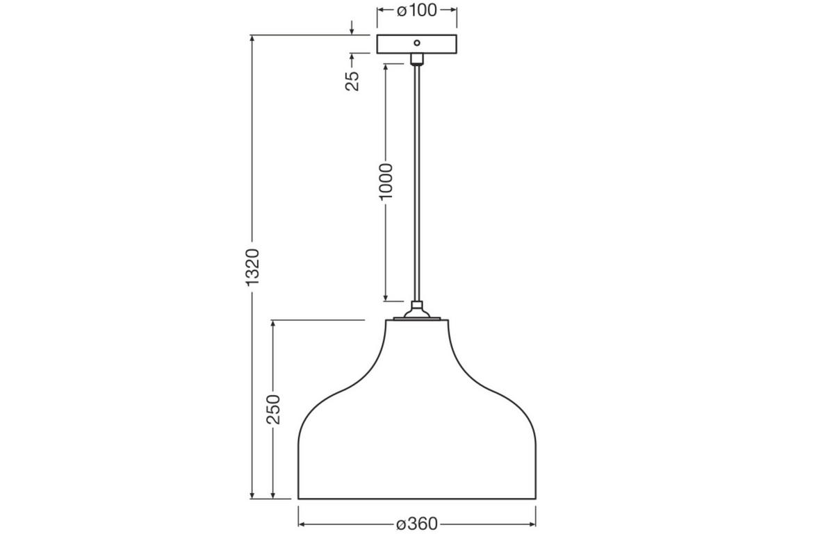 HÄNGELEUCHTE 36/132 cm  - Braun, Natur, Karton/Metall (36/132cm) - Osram