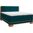 BOXSPRINGBETT 180/200 cm  in Buchefarben, Petrol  - Buchefarben/Petrol, Natur, Holz/Textil (180/200cm) - Linea Natura