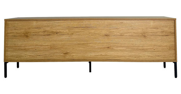 LOWBOARD WABI  in 180/60,5/40 cm  - Eichefarben/Schwarz, Design, Holz/Holzwerkstoff (180/60,5/40cm) - Xora