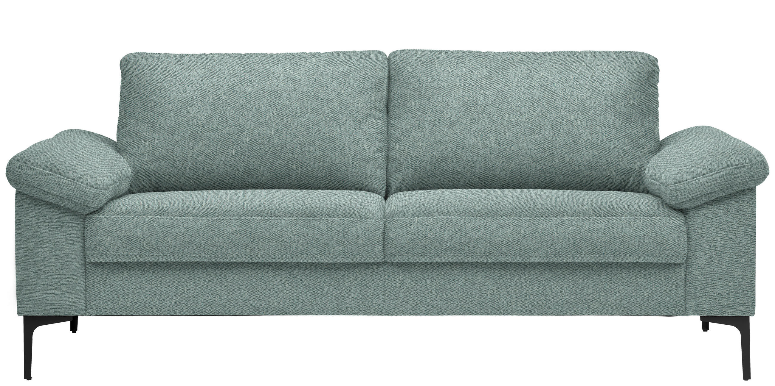 2,5-SITZER in Flachgewebe Blaugrau  - Blaugrau/Schwarz, Design, Textil/Metall (206/86/97cm) - Pure Home Lifestyle