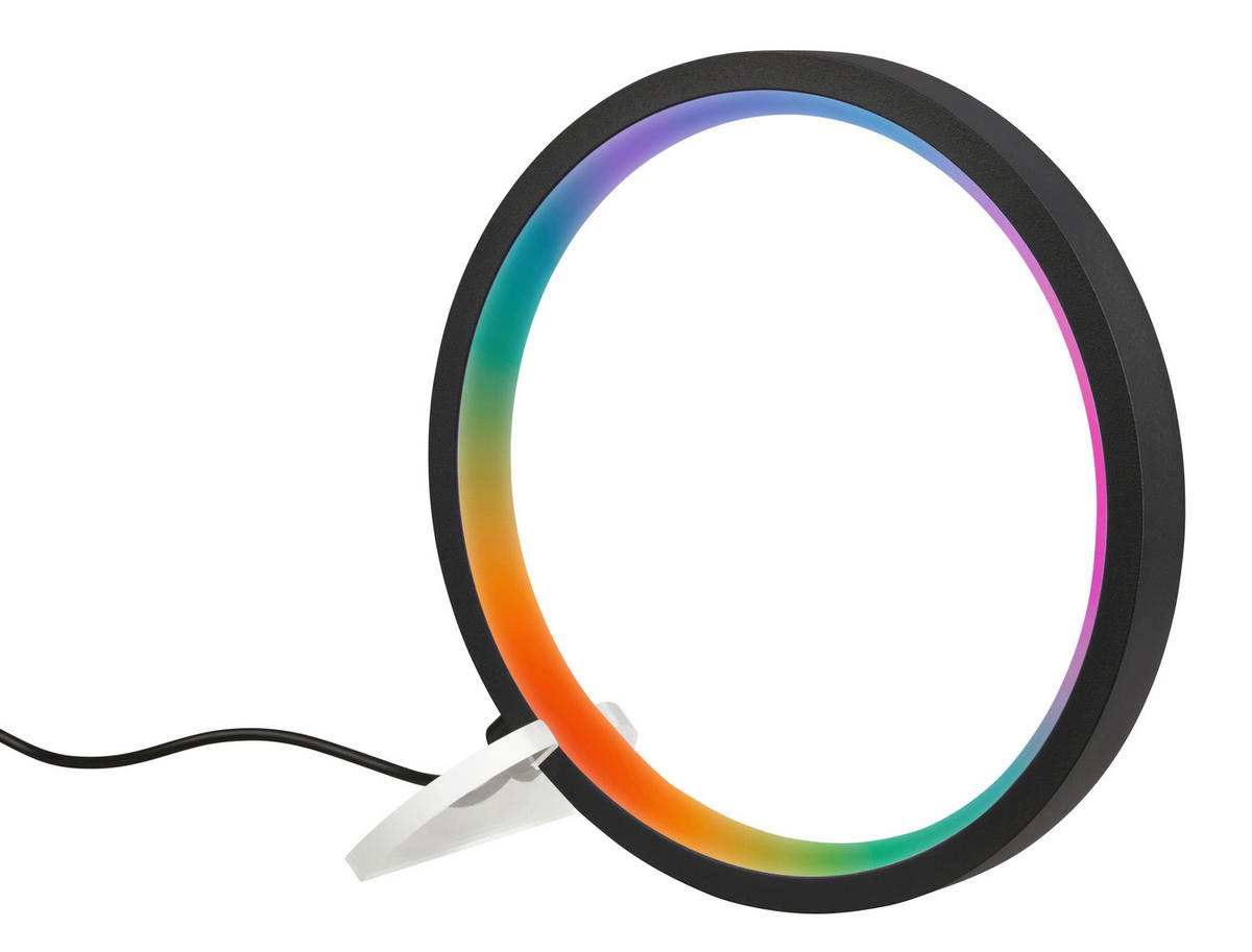 LED ASZTALI LÁMPA - fekete, Basics, műanyag/fém (20/20/2cm)