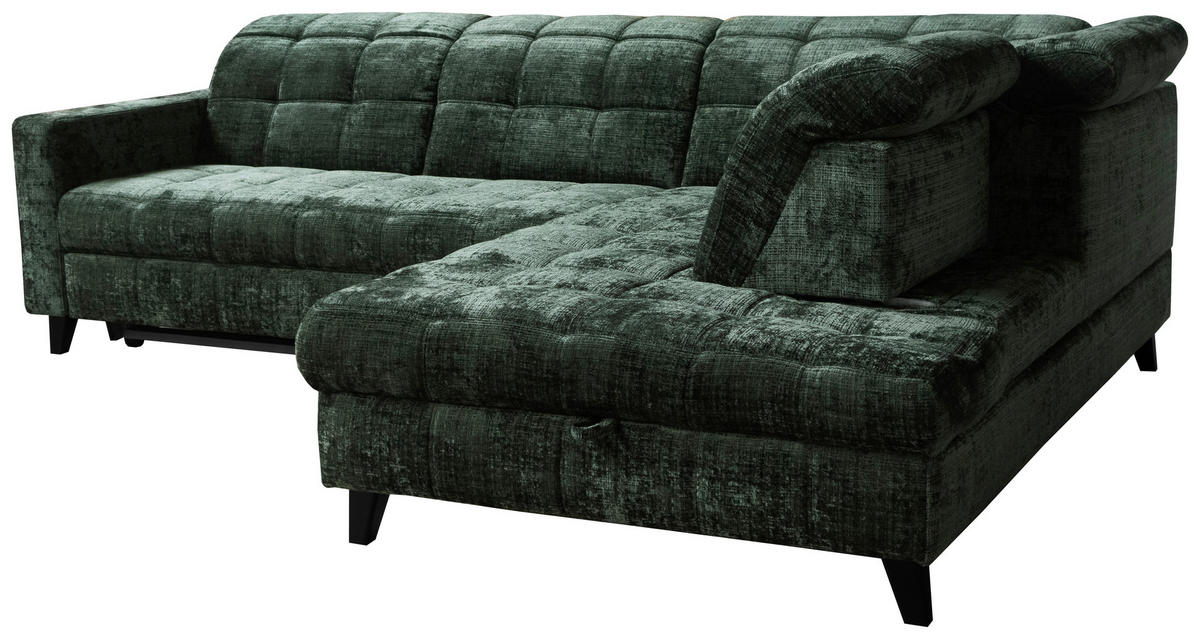 ROHOVÁ SEDAČKA, textil, zelená - černá/zelená, Design, dřevo/textil (297/216cm) - Xora