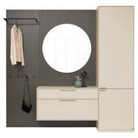 GARDEROBE 4-teilig  in 228/217/40 cm  - Weiß/Grau, MODERN, Glas/Holzwerkstoff (228/217/40cm) - Musterring