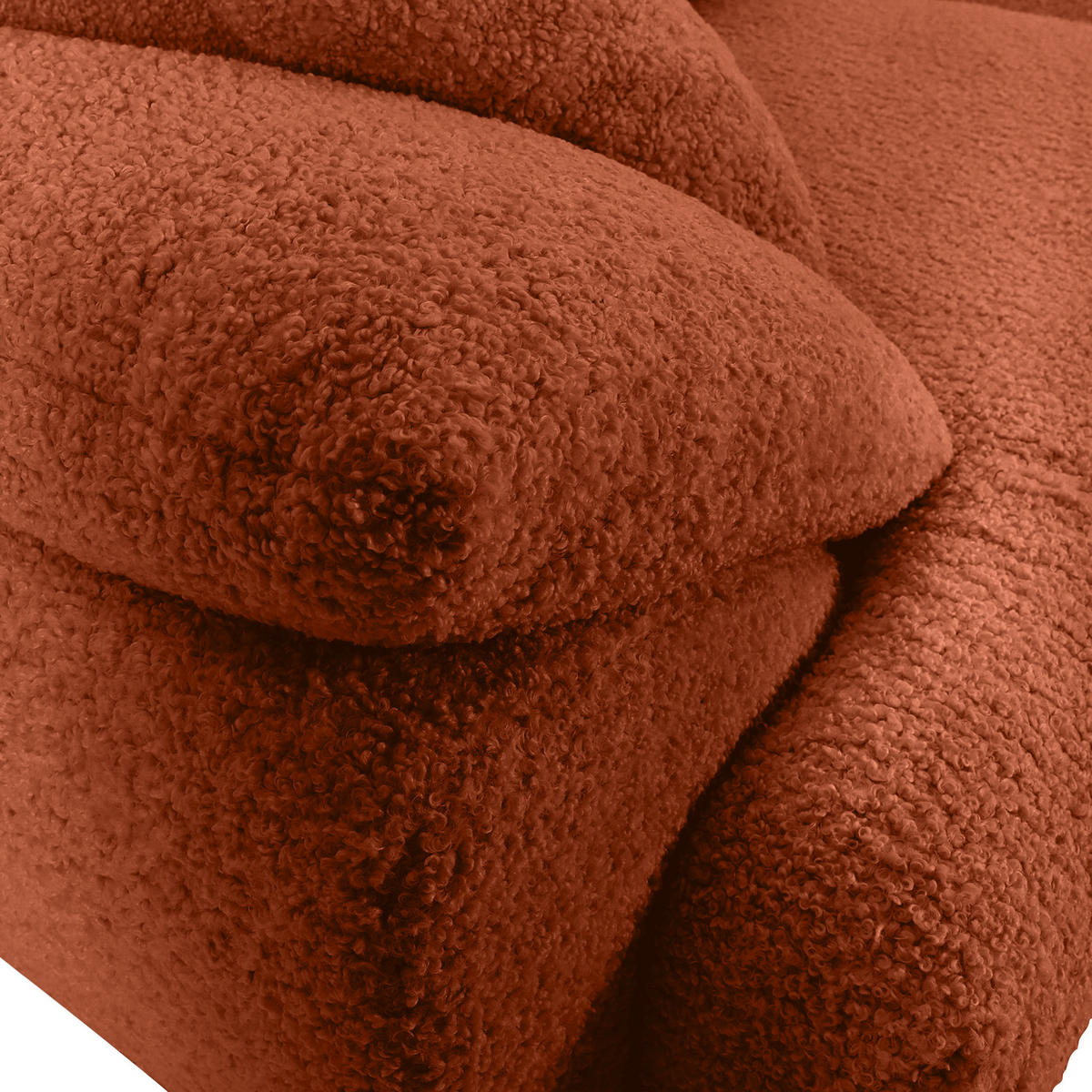 BIG SOFFA i plysch rostfärgad  - svart/rostfärgad, Modern, textil/plast (290/68/117cm) - MID.YOU