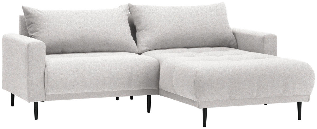 ECKSOFA in Flachgewebe Beige  160/215 cm  - Beige/Schwarz, Design, Holz/Textil (160/215cm) - Stylife