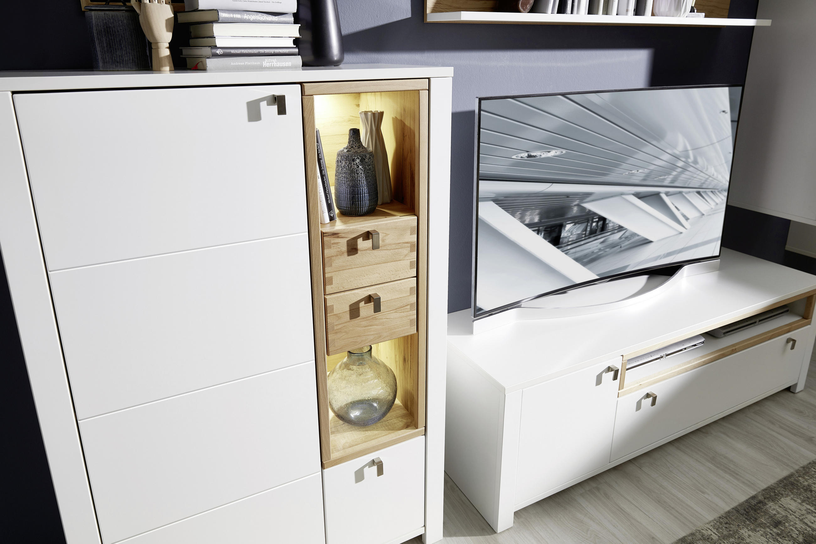 KOMMODE  in 92/138/41 cm  - Buchefarben/Weiß, MODERN, Holz/Holzwerkstoff (92/138/41cm) - Livetastic