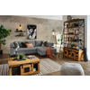 ECKSOFA in Chenille Dunkelgrau  - Dunkelgrau/Schwarz, Konventionell, Textil/Metall (265/184cm) - Hom`in