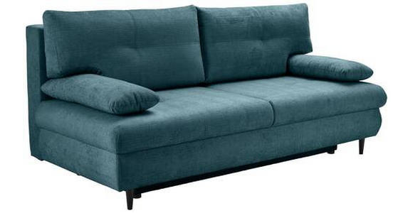 SCHLAFSOFA mit Liegefunktion, Rücken echt Chenille Petrol - Petrol/Schwarz, KONVENTIONELL, Holz/Textil (212/97/105cm) - Carryhome