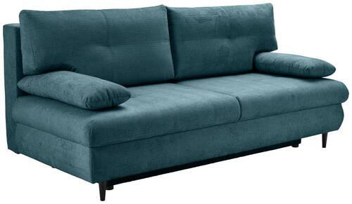 SCHLAFSOFA in Chenille Petrol  - Petrol/Schwarz, Konventionell, Holz/Textil (212/97/105cm) - MID.YOU