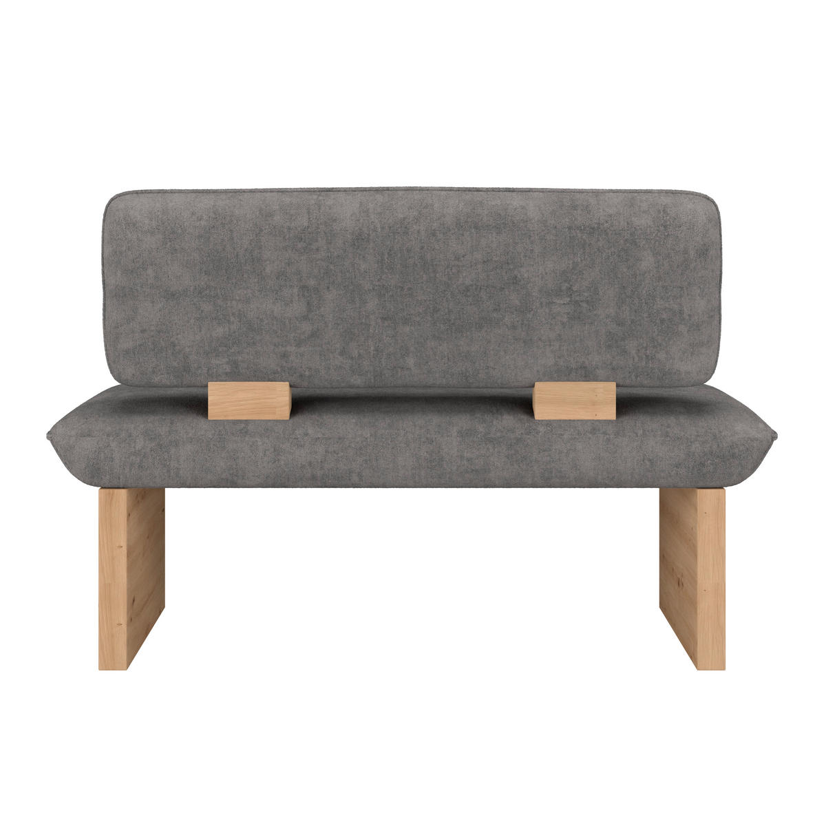 SITZBANK 140/87/67 cm Webstoff Grau  - Eichefarben/Schwarz, KONVENTIONELL, Textil (140/87/67cm) - James Wood