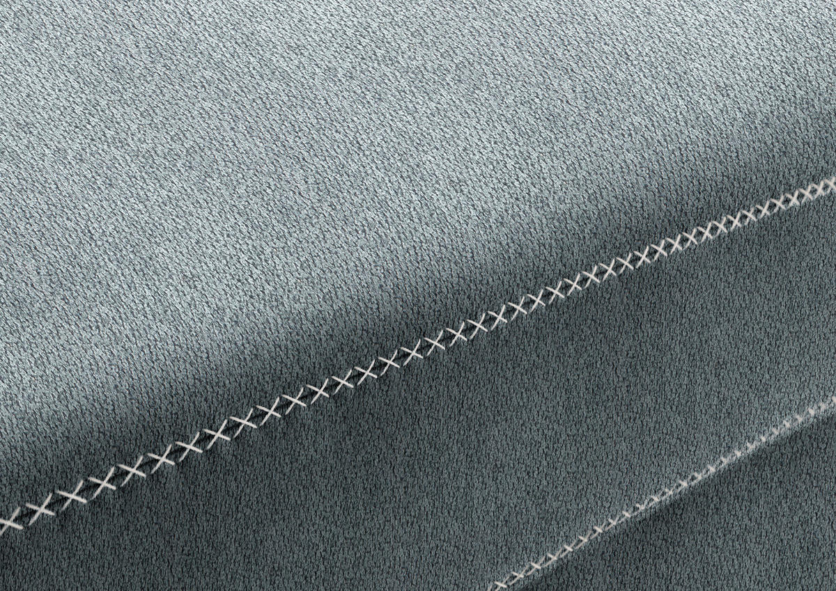 CANAPÉ D'ANGLE in Mikrofaser Blaugrau  - gris-bleu/beige, Natur, textile/bois (273/226cm) - Beldomo System