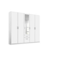 DREHTÜRENSCHRANK in Weiss  - Weiss/Alufarben, Modern, Holzwerkstoff/Kunststoff (226/229/54cm) - Rauch Möbel