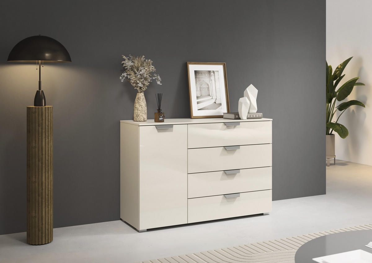 KOMMODE  in 120/81/42 cm  - Chromfarben/Champagner, Design, Glas/Holzwerkstoff (120/81/42cm) - Carryhome