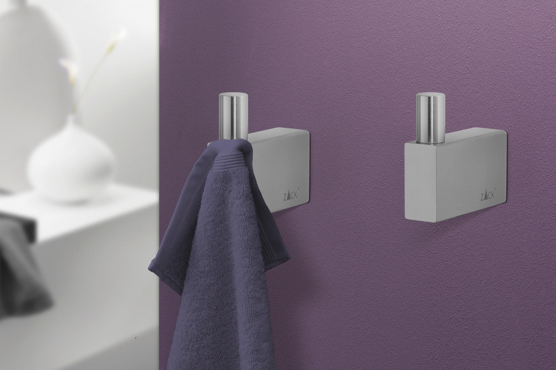 HANDTUCHHAKEN - Edelstahlfarben, Basics, Metall (1,5/4,8/4,7cm) - Zack