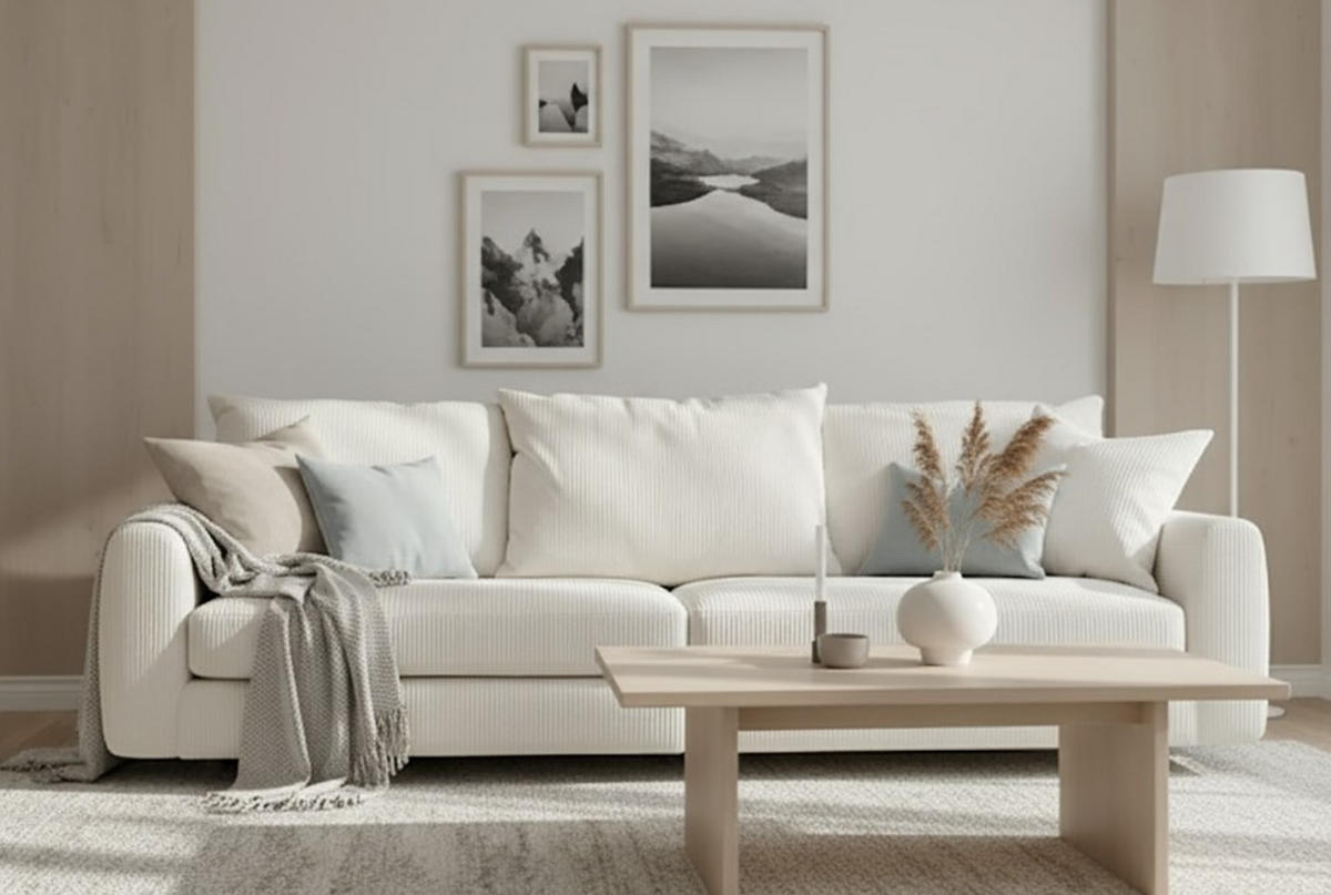 SOFFA i manchester vit  - vit, Klassisk, metall/trä (276/85/110cm) - Novel