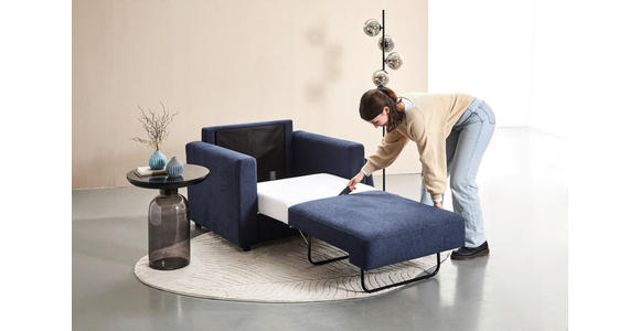 SCHLAFSESSEL Webstoff Dunkelblau    - Schwarz/Dunkelblau, KONVENTIONELL, Textil (104/85/90cm) - Xora