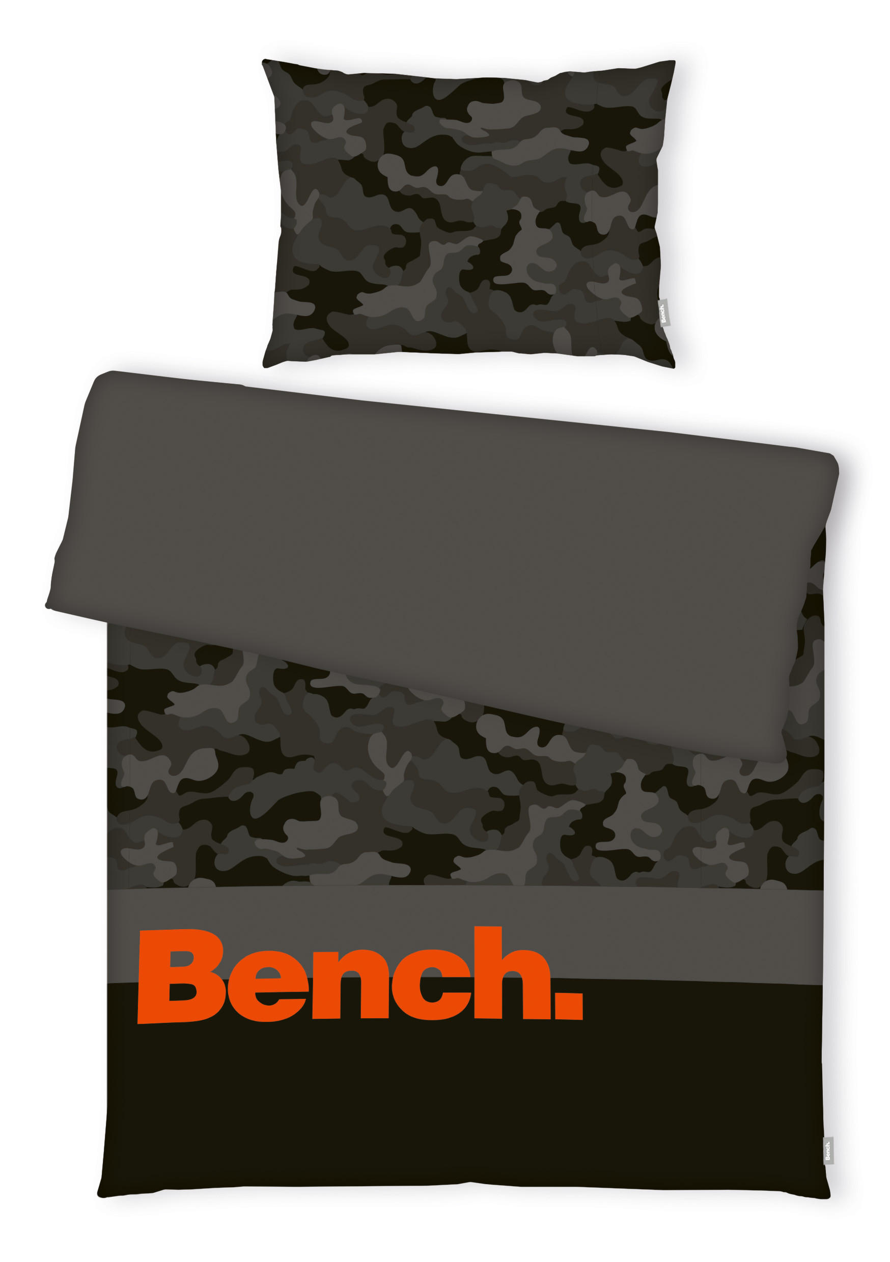 MLADINSKA POSTELJNINA BENCH 140/200 cm renforcé oranžna, črna  - črna/oranžna, Konvencionalno, tekstil (140/200cm) - Bench
