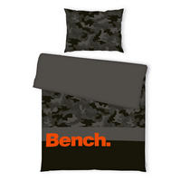 MLADINSKA POSTELJNINA BENCH 140/200 cm renforcé oranžna, črna  - črna/oranžna, Konvencionalno, tekstil (140/200cm) - Bench