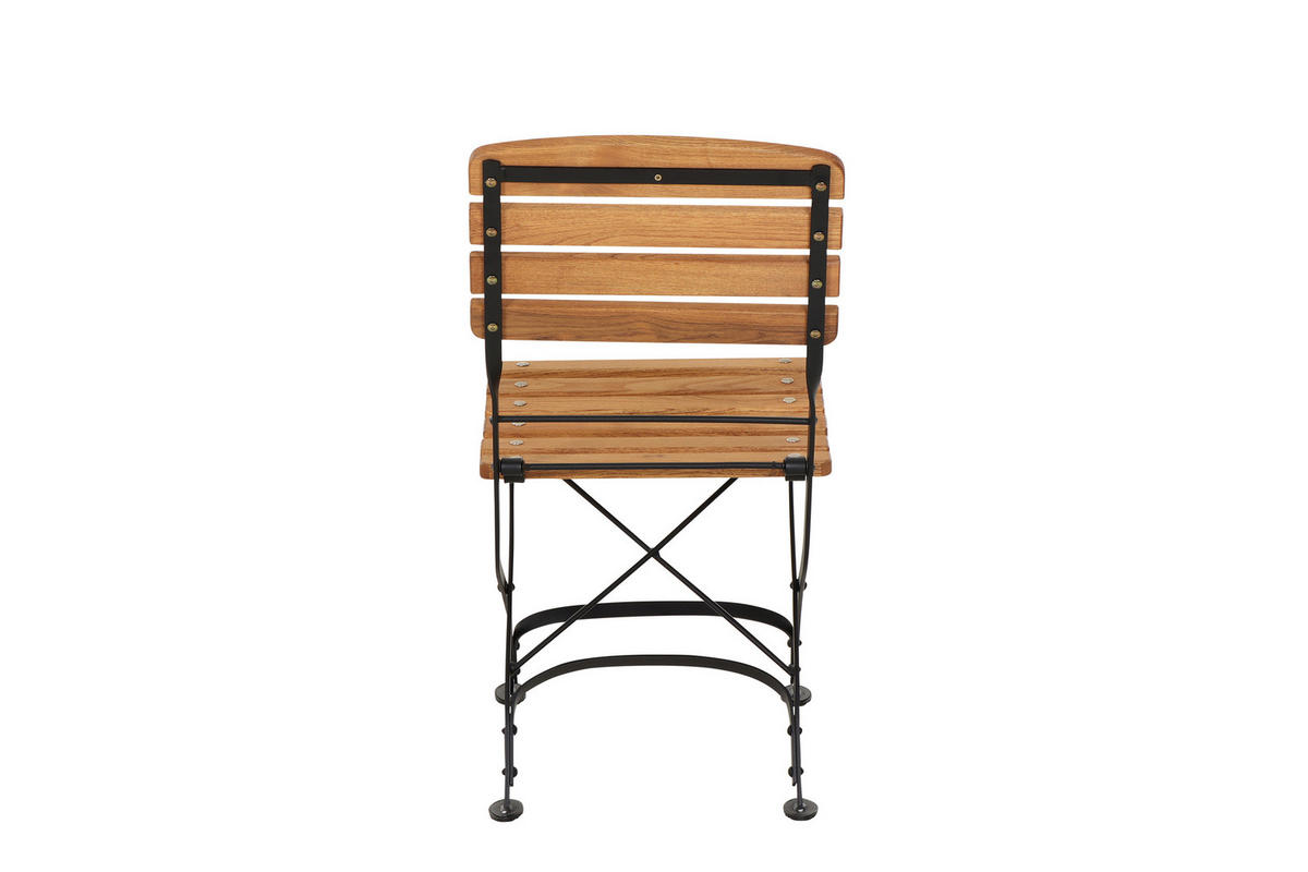 GARTENKLAPPSTUHL Robinie Stahl Schwarz, Robinienfarben  - Robinienfarben/Schwarz, KONVENTIONELL, Holz/Metall (60/87/57cm) - Siena Garden