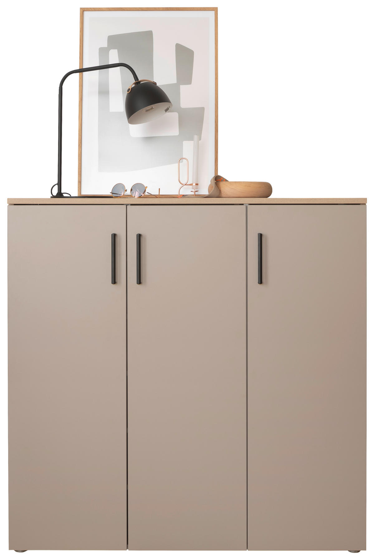 OMARA ZA ČEVLJE siva, barve hrasta - srebrne barve/siva, Basics, kovina/umetna masa (120/120/38cm) - Moderano