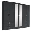 DREHTÜRENSCHRANK in Grau  - Alufarben/Grau, Basics, Glas/Holzwerkstoff (271/210/54cm) - Xora