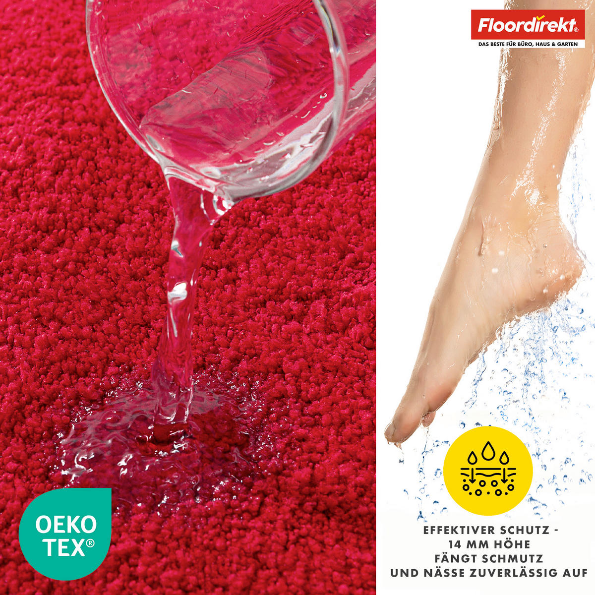 BADEMATTE Nasa Rot 60/150 cm  - Rot, Basics, Kunststoff/Textil (60/150cm) - Floordirekt