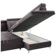 ECKSOFA Grau Samt  - Chromfarben/Grau, KONVENTIONELL, Textil/Metall (271/206cm) - Carryhome