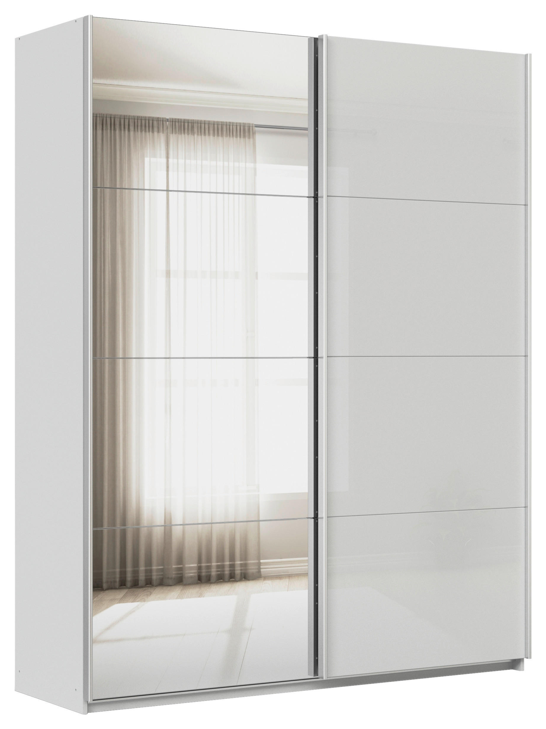 Schwebetürenschrank Mit Spiegel 181cm Feldkirch, Grau