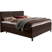 BOXSPRINGBETT 180/220 cm  in Dunkelbraun  - Dunkelbraun/Schwarz, KONVENTIONELL, Textil/Metall (180/220cm) - Esposa